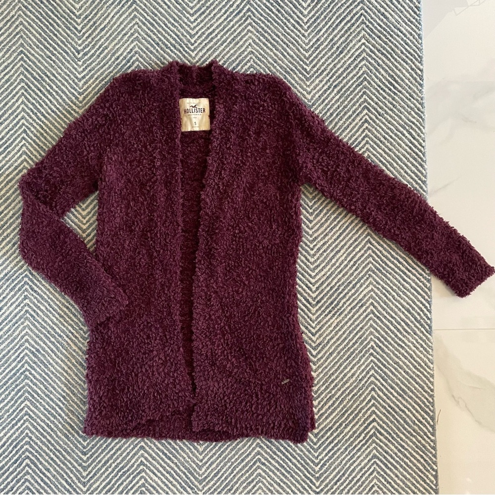 Hollister fuzzy cardigan